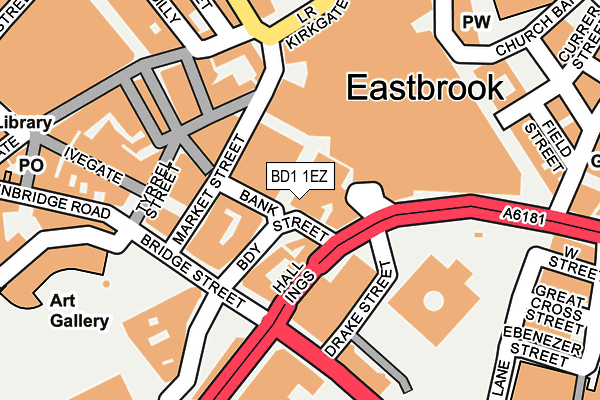 BD1 1EZ map - OS OpenMap – Local (Ordnance Survey)