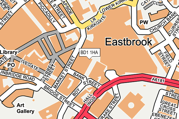 BD1 1HA map - OS OpenMap – Local (Ordnance Survey)