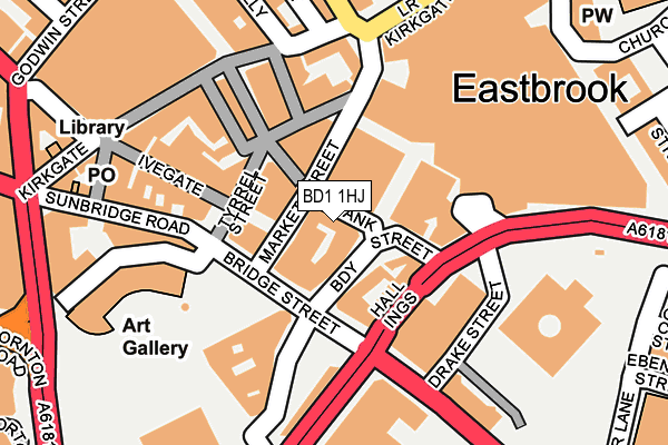 BD1 1HJ map - OS OpenMap – Local (Ordnance Survey)