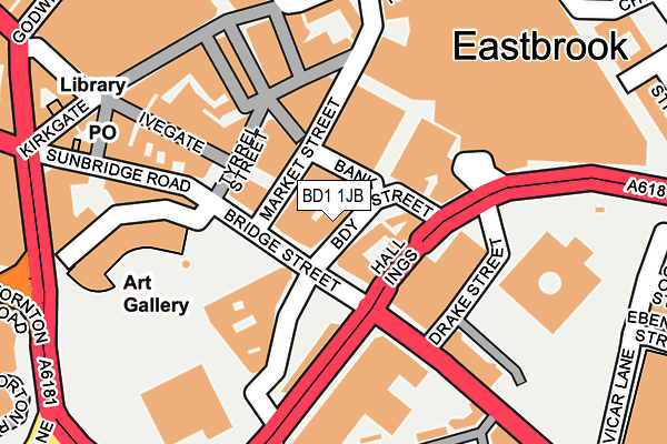 BD1 1JB map - OS OpenMap – Local (Ordnance Survey)