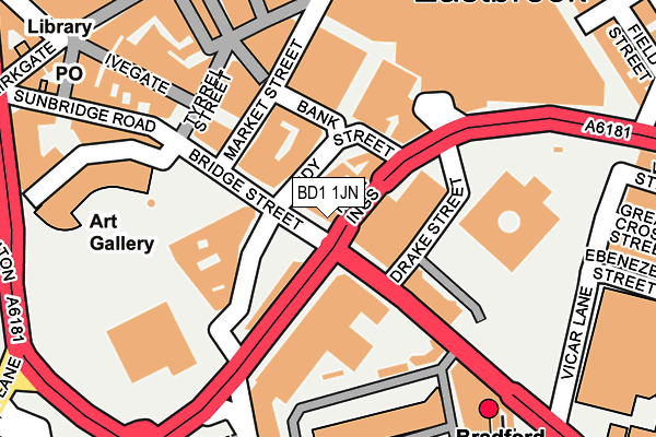 BD1 1JN map - OS OpenMap – Local (Ordnance Survey)