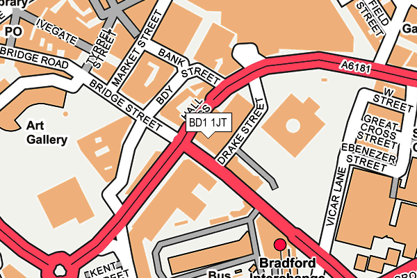 BD1 1JT map - OS OpenMap – Local (Ordnance Survey)