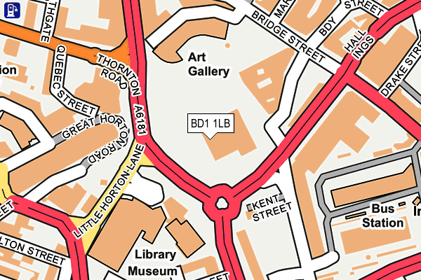 BD1 1LB map - OS OpenMap – Local (Ordnance Survey)