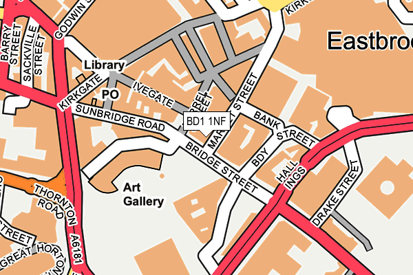 BD1 1NF map - OS OpenMap – Local (Ordnance Survey)