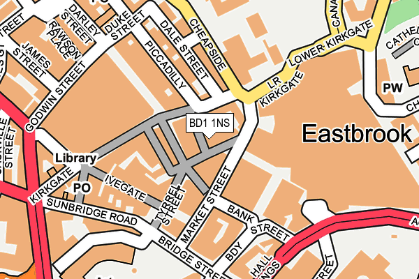BD1 1NS map - OS OpenMap – Local (Ordnance Survey)