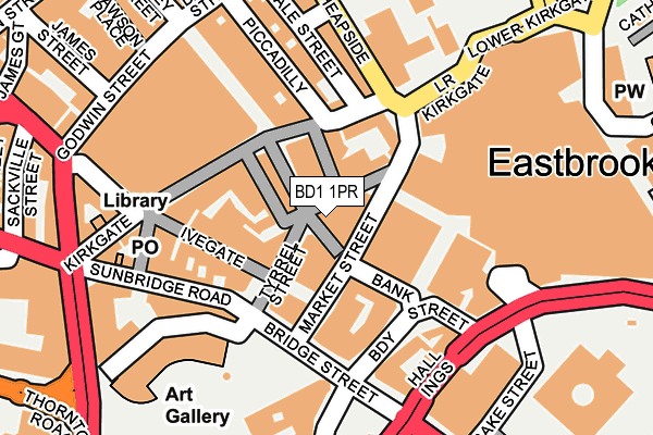 BD1 1PR map - OS OpenMap – Local (Ordnance Survey)