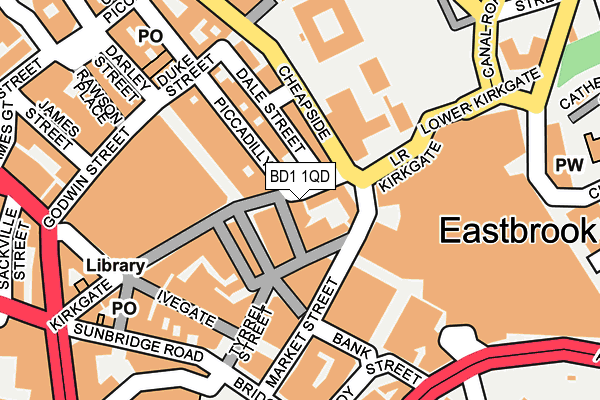 BD1 1QD map - OS OpenMap – Local (Ordnance Survey)
