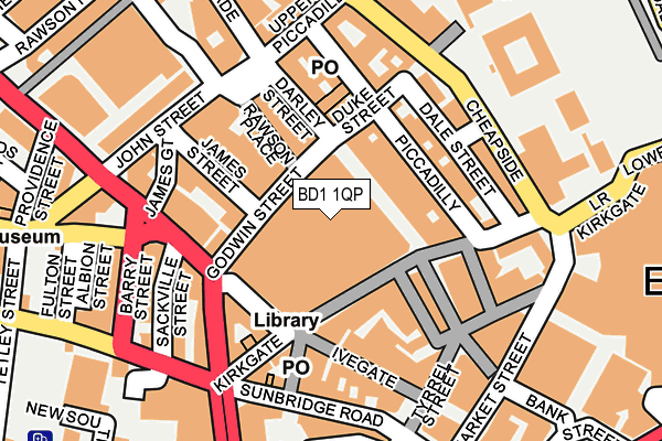 BD1 1QP map - OS OpenMap – Local (Ordnance Survey)