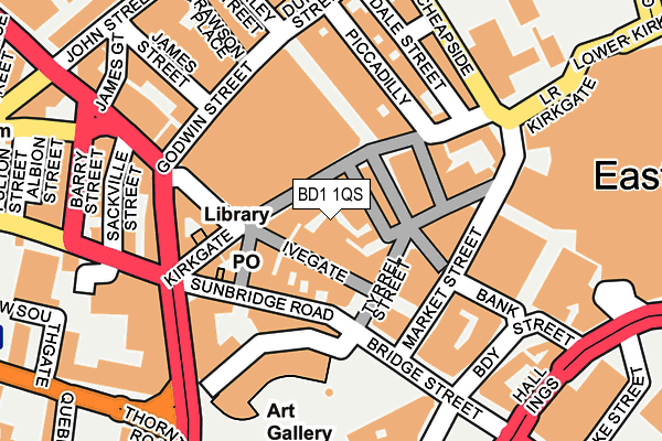 BD1 1QS map - OS OpenMap – Local (Ordnance Survey)