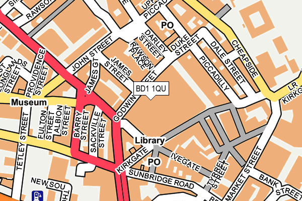 BD1 1QU map - OS OpenMap – Local (Ordnance Survey)