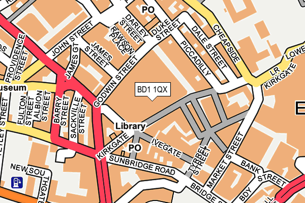 BD1 1QX map - OS OpenMap – Local (Ordnance Survey)