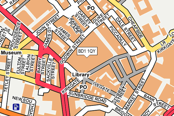 BD1 1QY map - OS OpenMap – Local (Ordnance Survey)