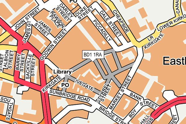 BD1 1RA map - OS OpenMap – Local (Ordnance Survey)