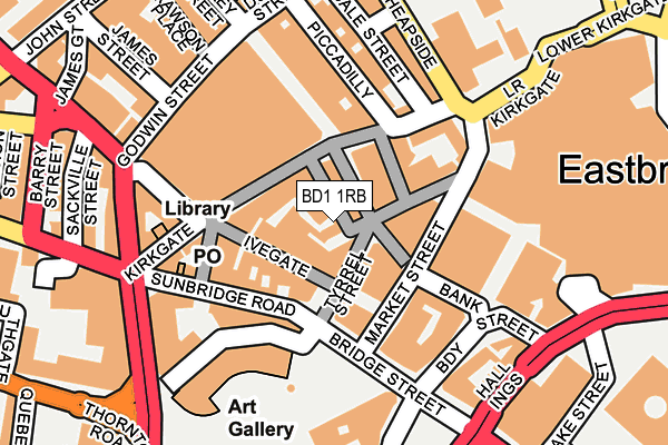 BD1 1RB map - OS OpenMap – Local (Ordnance Survey)
