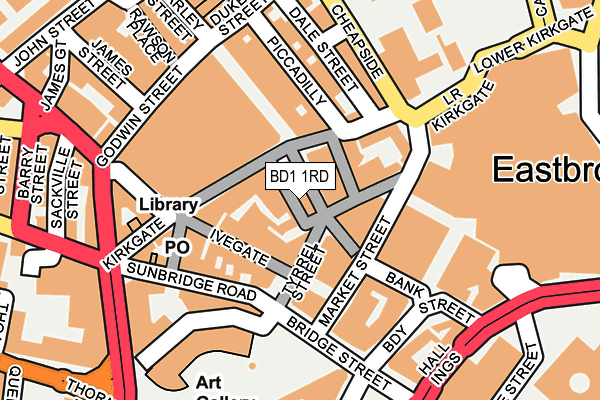 BD1 1RD map - OS OpenMap – Local (Ordnance Survey)