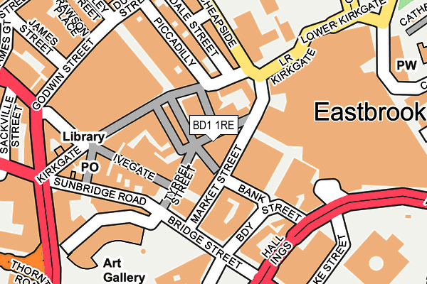 BD1 1RE map - OS OpenMap – Local (Ordnance Survey)