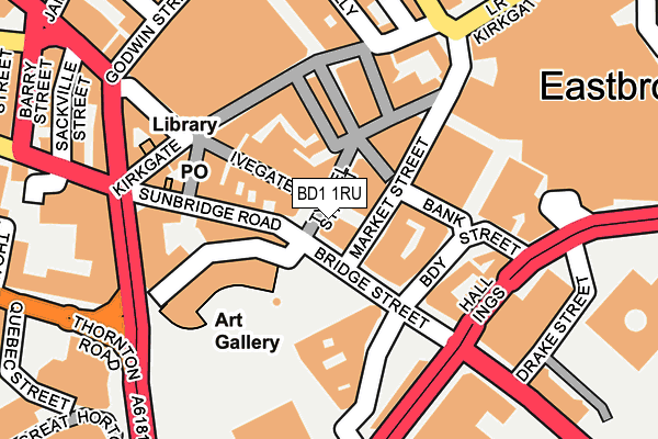 BD1 1RU map - OS OpenMap – Local (Ordnance Survey)