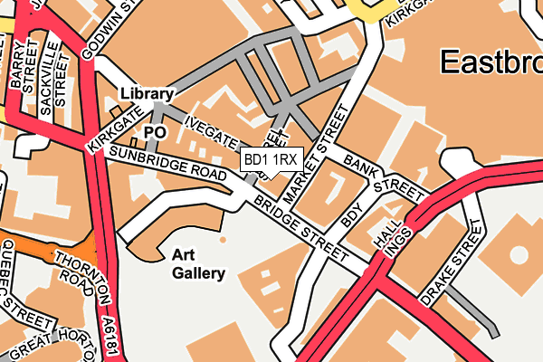 BD1 1RX map - OS OpenMap – Local (Ordnance Survey)