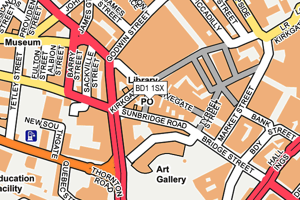 BD1 1SX map - OS OpenMap – Local (Ordnance Survey)