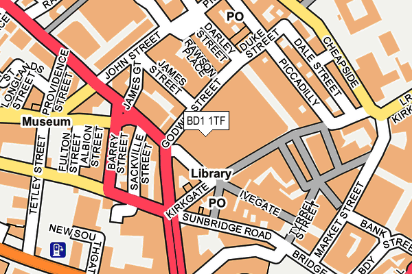 BD1 1TF map - OS OpenMap – Local (Ordnance Survey)