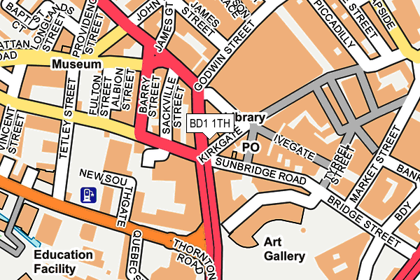 BD1 1TH map - OS OpenMap – Local (Ordnance Survey)