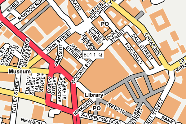 BD1 1TQ map - OS OpenMap – Local (Ordnance Survey)