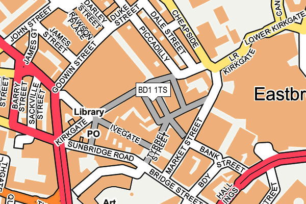 BD1 1TS map - OS OpenMap – Local (Ordnance Survey)