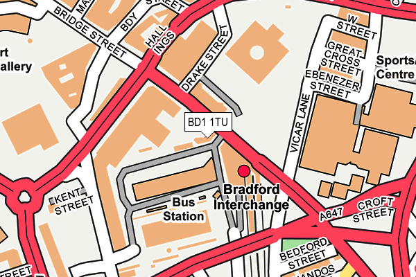 BD1 1TU map - OS OpenMap – Local (Ordnance Survey)