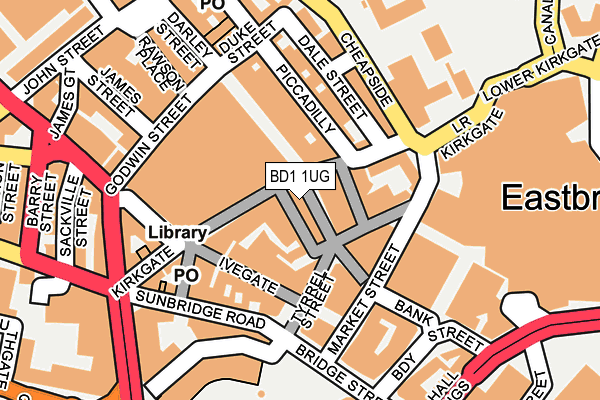 BD1 1UG map - OS OpenMap – Local (Ordnance Survey)