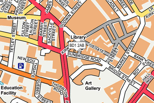 BD1 2AB map - OS OpenMap – Local (Ordnance Survey)