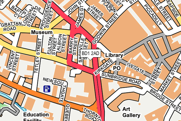 BD1 2AD map - OS OpenMap – Local (Ordnance Survey)