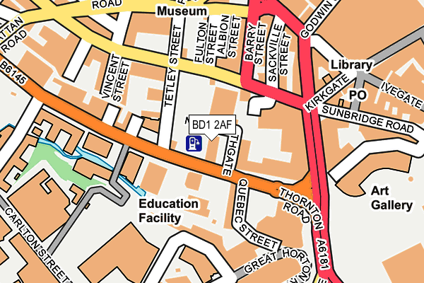 BD1 2AF map - OS OpenMap – Local (Ordnance Survey)