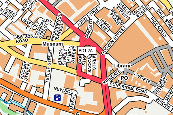 BD1 2AJ map - OS OpenMap – Local (Ordnance Survey)