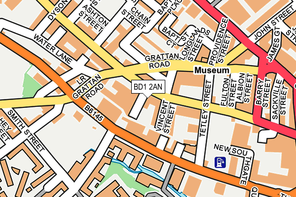 BD1 2AN map - OS OpenMap – Local (Ordnance Survey)