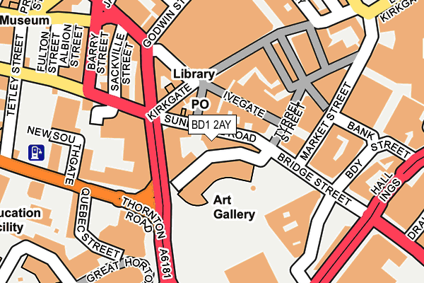 BD1 2AY map - OS OpenMap – Local (Ordnance Survey)