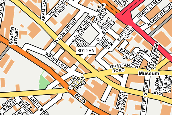 BD1 2HA map - OS OpenMap – Local (Ordnance Survey)