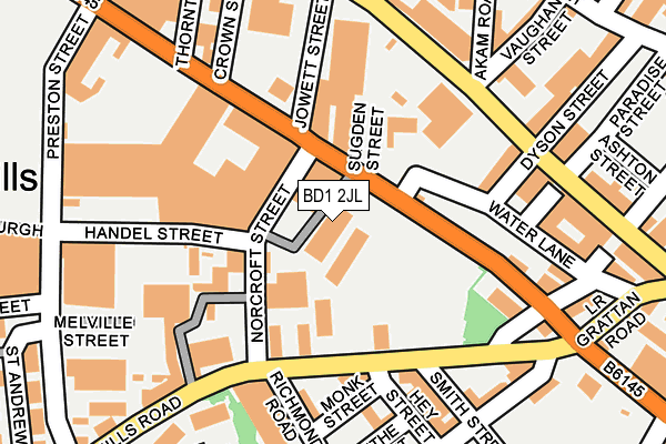 BD1 2JL map - OS OpenMap – Local (Ordnance Survey)