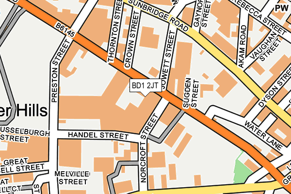 BD1 2JT map - OS OpenMap – Local (Ordnance Survey)