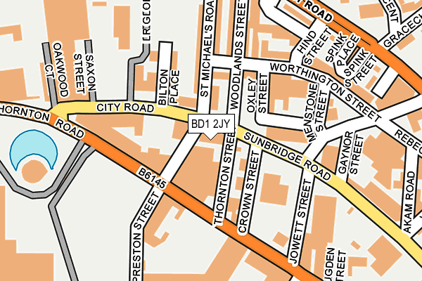 BD1 2JY map - OS OpenMap – Local (Ordnance Survey)