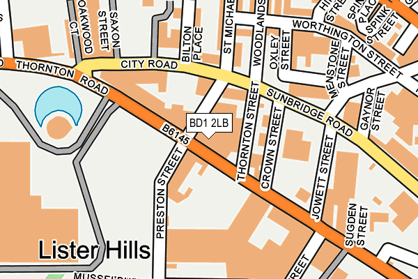 BD1 2LB map - OS OpenMap – Local (Ordnance Survey)