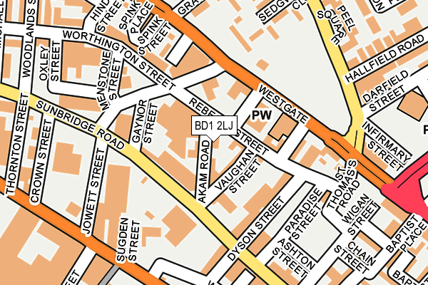 BD1 2LJ map - OS OpenMap – Local (Ordnance Survey)