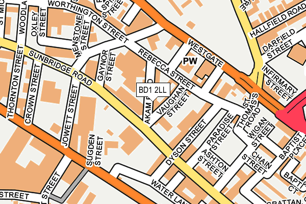 BD1 2LL map - OS OpenMap – Local (Ordnance Survey)