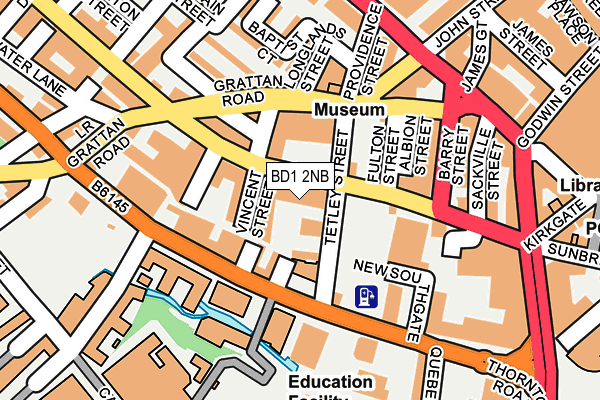 BD1 2NB map - OS OpenMap – Local (Ordnance Survey)