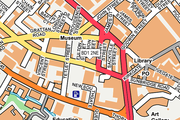 BD1 2NE map - OS OpenMap – Local (Ordnance Survey)