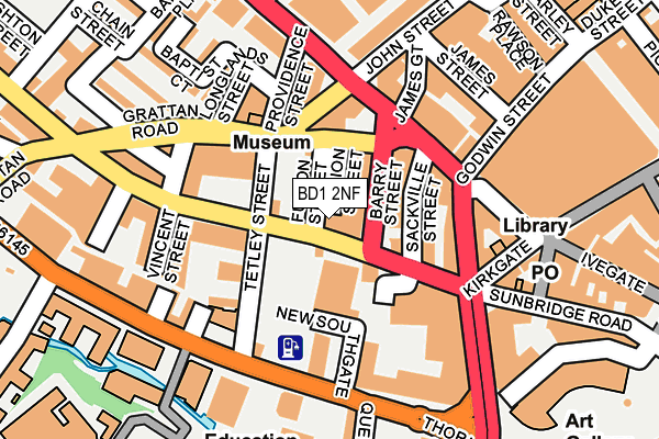 BD1 2NF map - OS OpenMap – Local (Ordnance Survey)