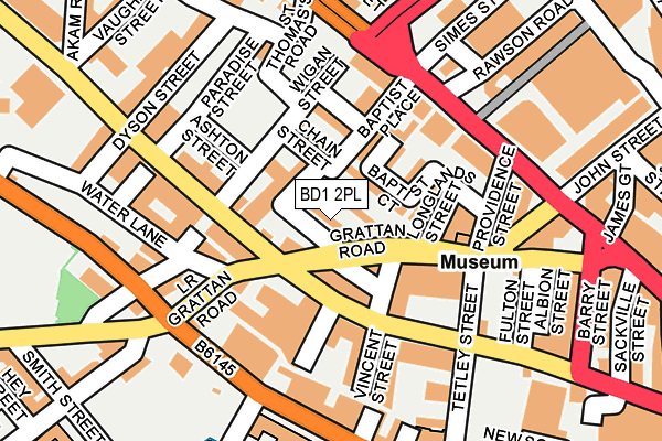 BD1 2PL map - OS OpenMap – Local (Ordnance Survey)