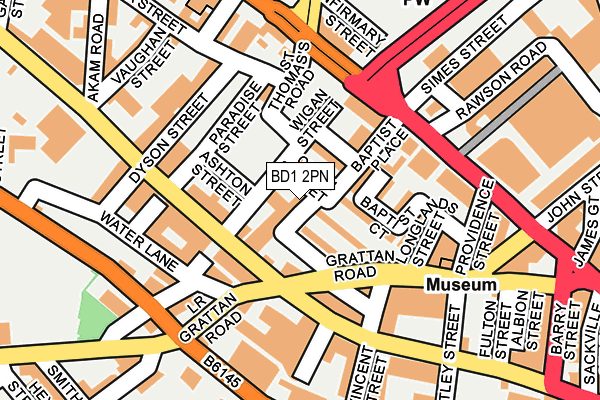 BD1 2PN map - OS OpenMap – Local (Ordnance Survey)