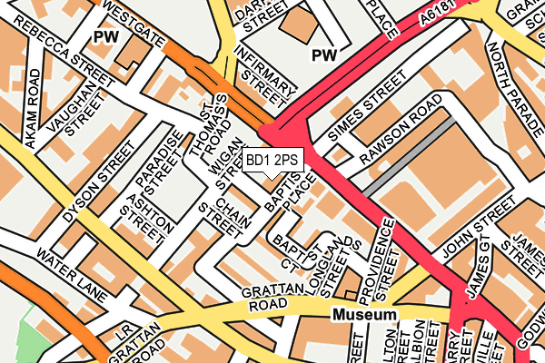 BD1 2PS map - OS OpenMap – Local (Ordnance Survey)
