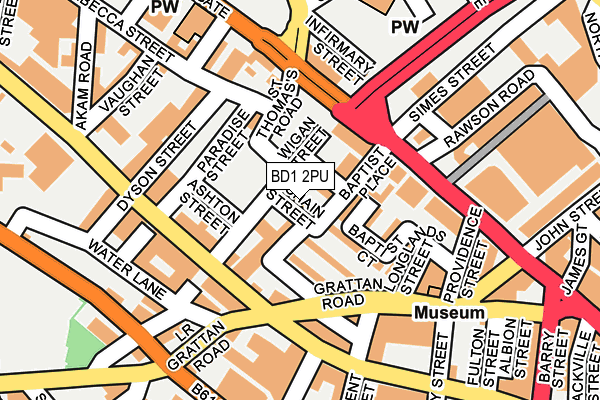 BD1 2PU map - OS OpenMap – Local (Ordnance Survey)