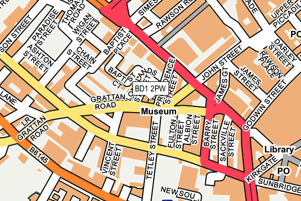 BD1 2PW map - OS OpenMap – Local (Ordnance Survey)